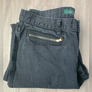 LRL LAUREN RALPH LAUREN Women’s Size 10 Black Straight Jeans With Zipper Pockets